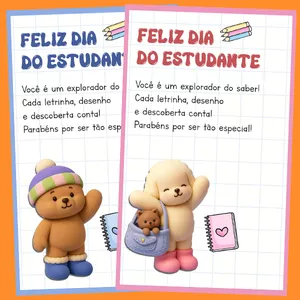 Imagem de capa para o Ebook Cartão de Feliz Dia do Estudante