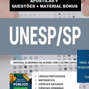 Imagem de capa para o Ebook Apostilas+Questões+Materiais UNESP +BÔNUS