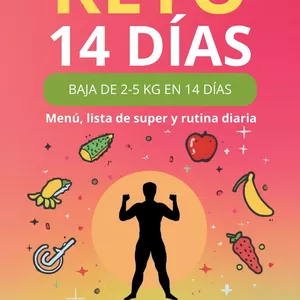 Imagen de portada para Ebook Baja 2–5 KG en 14 Días – Guía Rápida (Menú + Lista de Súper + Rutina)
