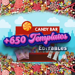 Cover image for Ebook +650 Editable Candy Bar Templates