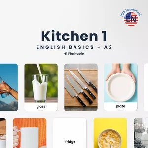 Imagem de capa para o Ebook Kitchen 1 - Flashcards nível A2
