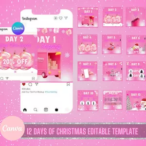 Cover image for Ebook 12 DAYS OF CHRISTMAS EDITABLE TEMPLATE 