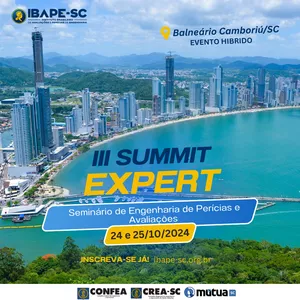 Imagem de capa para o Curso online III Summit Expert - Seminário de Engenharia de Avaliações e Perícias