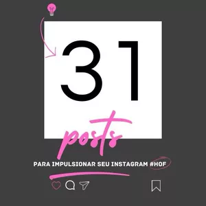 Imagem de capa para o Ebook 31 posts para impulsionar seu instagram.