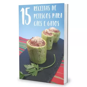 Imagem de capa para o Ebook E-book: 15 receitas de petiscos para cães e gatos