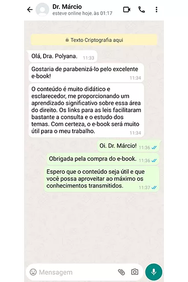 feedback cliente no WhatsApp