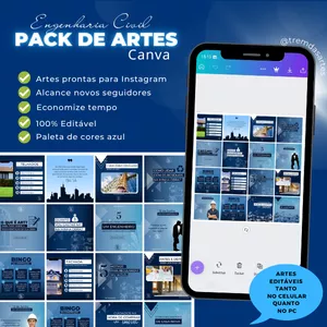 Imagem de capa para o Ebook Pack de Artes Engenharia Civil Azul 1.0 