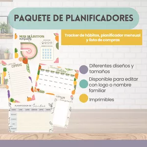 Imagen de portada para Ebook Plantillas de Planificador de Comidas, Tracker de Hábitos y Lista de Compras