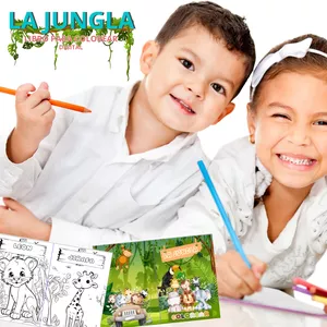 Imagen de portada para Ebook Libro para colorear - animales de la jungla