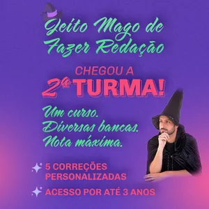 Imagem de capa para o Curso online 2ª turma Jeito Mago de fazer Redação (2023-2026)