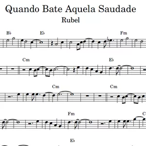 Imagem de capa para o Ebook Quando Bate Aquela Saudade (Rubel) - Partitura para instrumentos em Mi Bemol