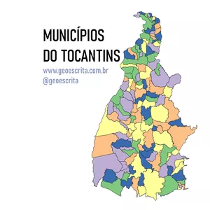 Imagem de capa para o Curso online Municípios do Tocantins - Mapa Editável para PowerPoint e SVG v2.0