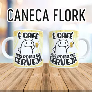 Imagem de capa para o Curso online Arquivo digital - Arte caneca flork "É café mas podia ser cerveja"