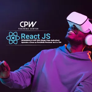 Imagen de portada para Curso online Curso React JS Apps SPA (Single Page Aplication) Crear Portafolio Personal