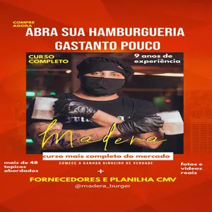 Imagem do curso ABRA SUA HAMBURGUERIA GASTANDO POUCO