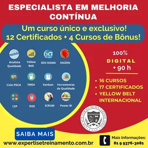 Imagem do curso Curso Especialista em Melhoria Contínua