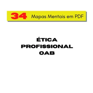 Imagem de capa para o Ebook 34 Mapas Mentais OAB - Ética Profissional