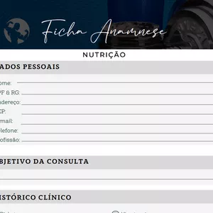 Imagem de capa para o Ebook SUPER FICHA ANAMNESE NUTRICIONAL - ADULTO // cor Preto