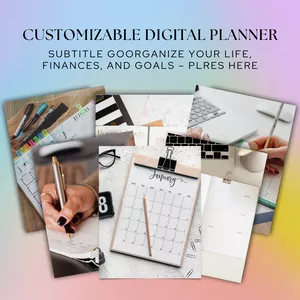 Cover image for Ebook Customizable Digital Planner: Organize Your Life, Finances, and Goals – PLR