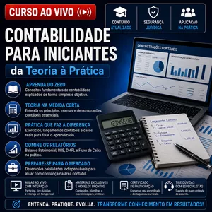 Imagem de Ao Vivo - 05/10/2026 - CONTABILIDADE PARA INICIANTES - da Teoria à Prática criado por ITC Cursos e Treinamentos na hotmart