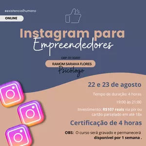 Imagem do curso Curso de Instagram para Empreendedores