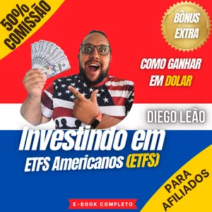 Imagem de capa para o Ebook Como investir em ETF americanos e ganhar dividendos em dólares (Guia Definitivo).