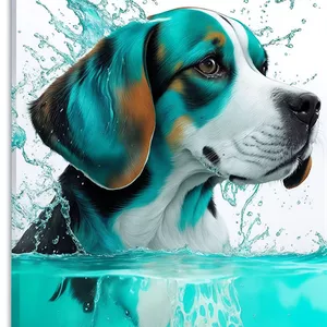 Imagen de portada para Curso online Sumergido En Serenidad: Arte Digital - Beagle En Aguas Turquesas