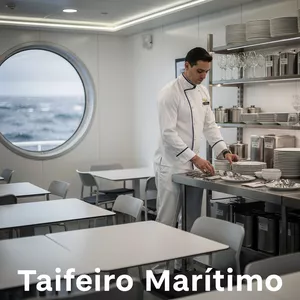 Imagem de capa para o Ebook Taifeiro Marítimo - O Guia Completo para a Carreira. Seu futuro no Mar!