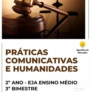 Imagem de capa para o Ebook Práticas Comunicativas e Humanidades 2º Ano 3º Bimestre (1º Bimestre do 2º Semestre EJA Ensino Médio) - Apostila com Planos de Aula