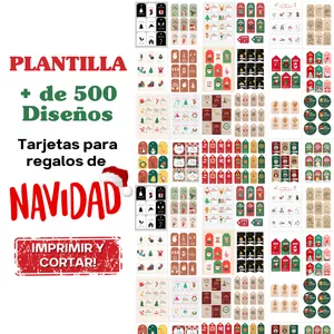 Imagen de portada para Ebook PLANTILLA +500 DISEÑOS TARJETAS NAVIDAD