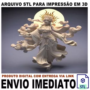 Imagem de capa para o Curso online STL Para Impressão 3D - Deusa Amaterasu