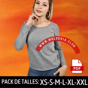 Imagen de portada para Curso online Molde Patrón Camiseta Tshirt Remera Manga Larga de Mujer