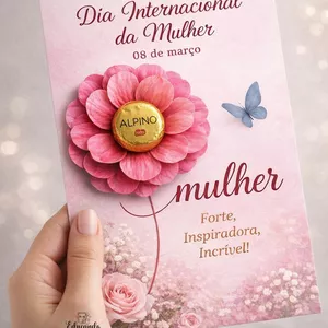 Imagem de capa para o Ebook 🌸 *Cartão Dia Internacional da Mulher – Chocolate Alpino* 🍫