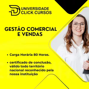 Curso Curso Gestão comercial e vendas - compre seu certificado 