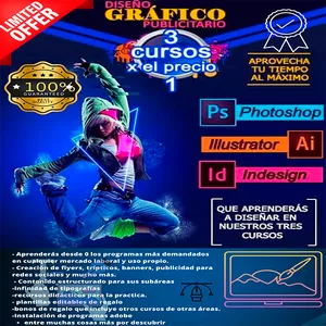 Imagen de portada para Curso online DISEÑO GRAFICO PREMIUM 3 EN 1 / Incrementa tu habilidad de ser el mejor 