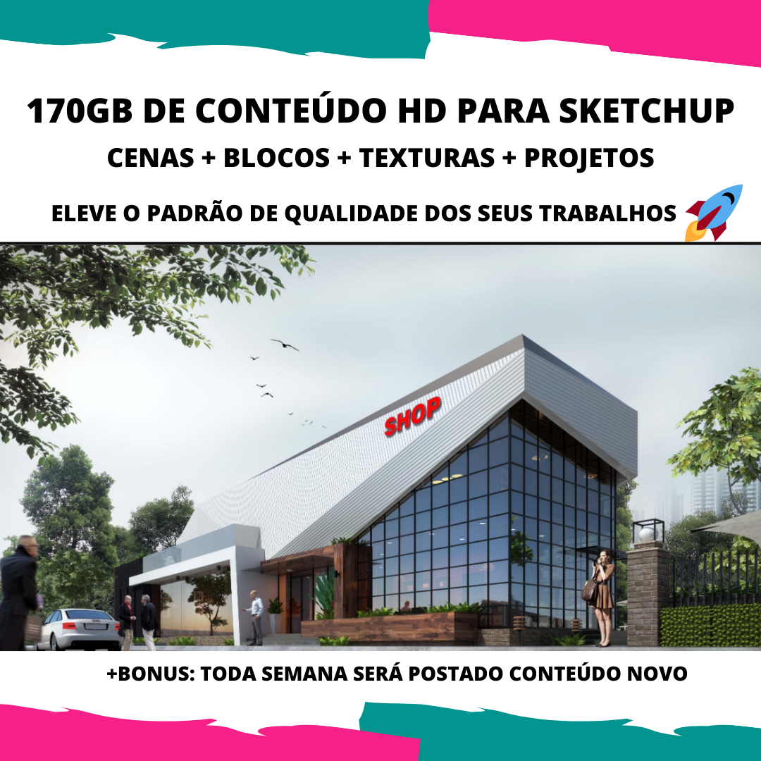Imagem do curso Biblioteca 3D - A melhor e maior biblioteca de SKETCHUP para projetos realistas - Arquitech_3D