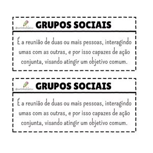 Imagem de capa para o Ebook Atividade - Grupos sociais