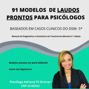 Imagem de capa para o Ebook 91 MODELOS  DE LAUDOS PRONTOS PARA PSICÓLOGOS