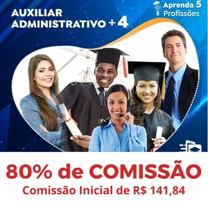 Imagem de Auxiliar Administrativo + 4 Profissões + 10 Cursos de Brindes criado por Portal Invencível Cursos na hotmart