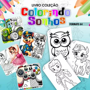 Imagem de capa para o Ebook Colorindo Sonhos - Desenhos Infantis para Colorir