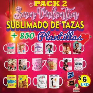 Imagen de portada para Curso online PACK 2  SAN VALENTIN FULL TAZAS EDITABLES