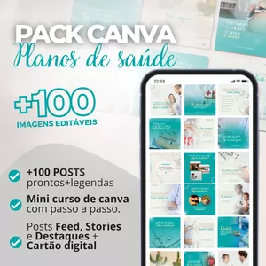 Imagem de capa para o Ebook Pack Canva PLANOS DE SAÚDE