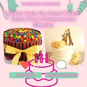 Imagem do curso Kit Combo de Cursos Guia de Bolos Para Casamentos Simples - 5 Cursos em 1