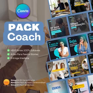 Imagem de capa para o Curso online Pack Canva Para Coach