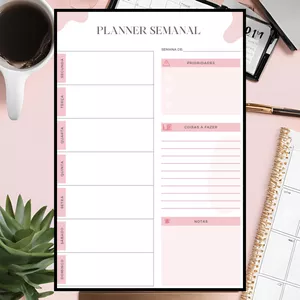 Imagem de capa para o Ebook Planner Semanal Digital – Editável no Canva | Minimalista &amp; Imprimível | Organização e Produtividade