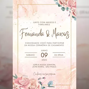 Imagem de capa para o Ebook CONVITE DE CASAMENTO ( 100% EDITAVEL NO CANVA GRATUITO).