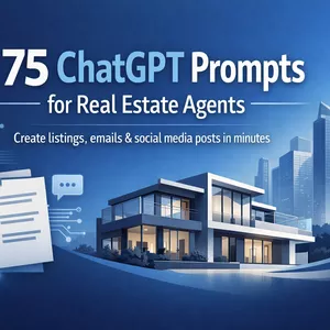 Cover image for Ebook 75 ChatGPT Prompts for Real Estate Agents