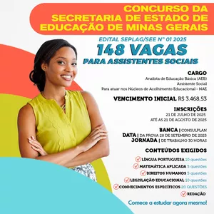 Imagem de capa para o Curso online CONCURSO SEE-MG 2025 - Assistente Social