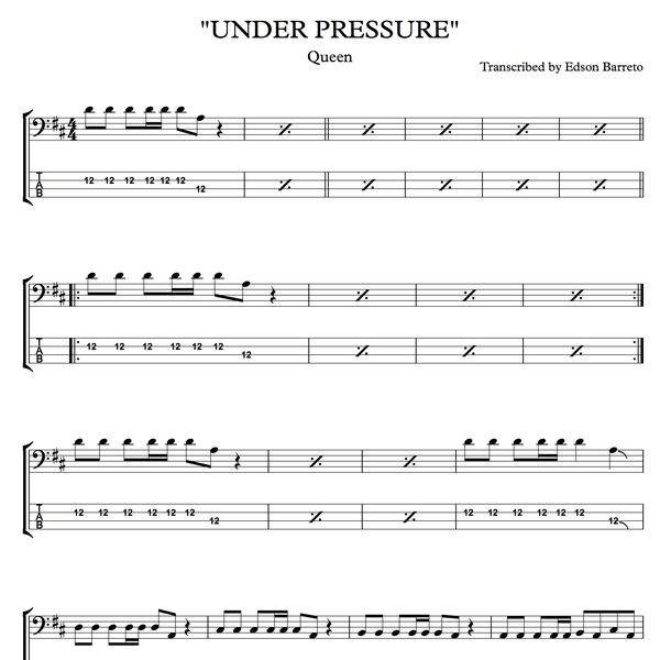 Песню under pressure. Under Pressure Bass. Under Pressure Queen табы. Under Pressure Ноты гитара. Under Pressure Queen Ноты.