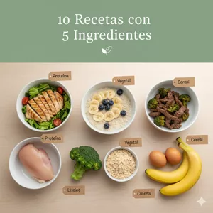 Imagen de portada para Curso online 10 Recetas Saludables con Solo 5 Ingredientes